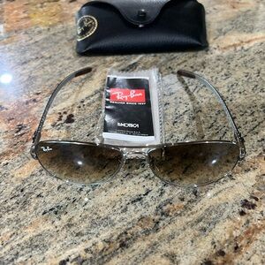 Ray-Ban Silver Frame Sunglasses with Brown Gradient Lenses